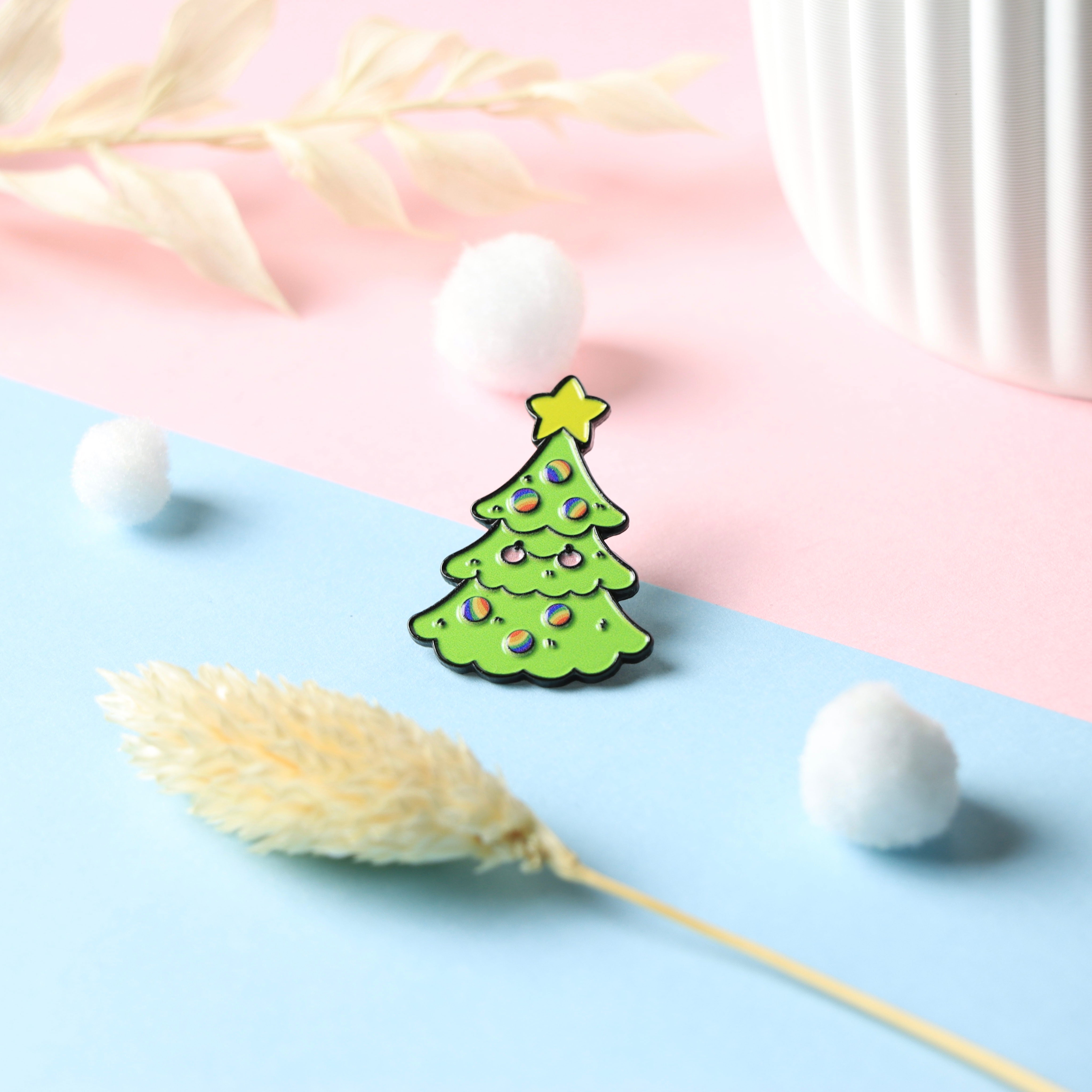 Regenbogen Weihnachtsbaum Pin